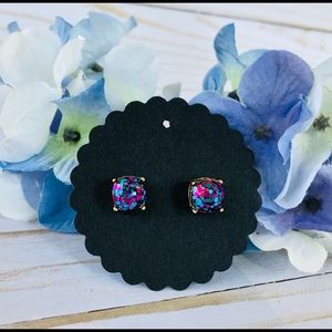Glitter earrings studs
